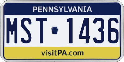 PA license plate MST1436