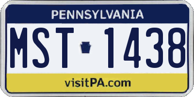 PA license plate MST1438