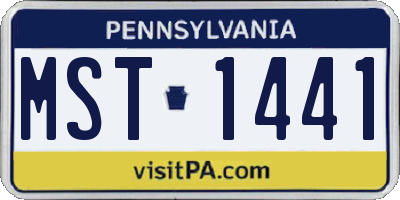PA license plate MST1441