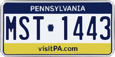 PA license plate MST1443
