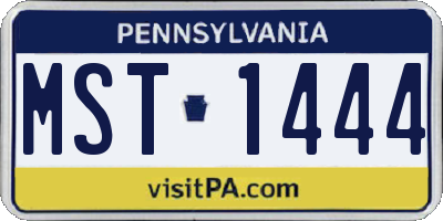 PA license plate MST1444