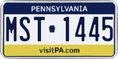 PA license plate MST1445