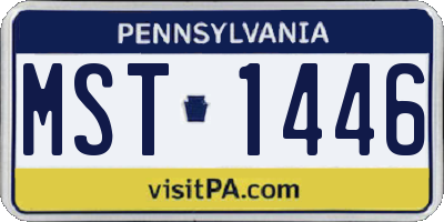 PA license plate MST1446