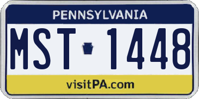 PA license plate MST1448