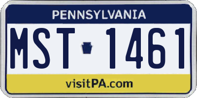 PA license plate MST1461