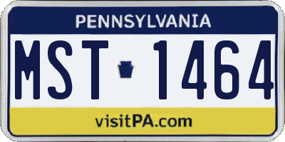 PA license plate MST1464