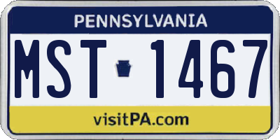 PA license plate MST1467