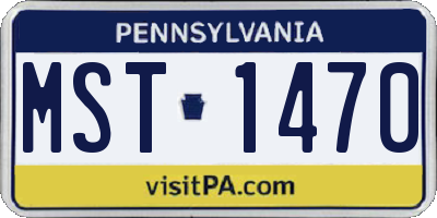 PA license plate MST1470