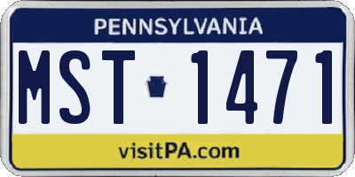 PA license plate MST1471