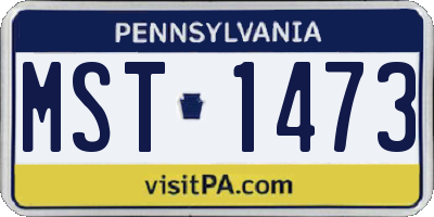 PA license plate MST1473