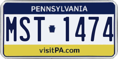 PA license plate MST1474