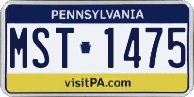 PA license plate MST1475