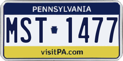 PA license plate MST1477
