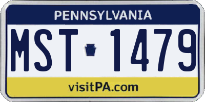 PA license plate MST1479