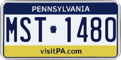 PA license plate MST1480