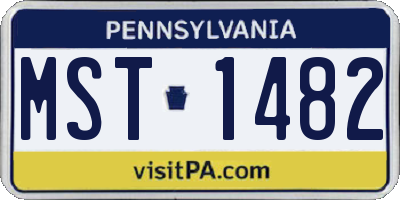 PA license plate MST1482