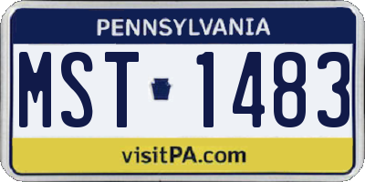 PA license plate MST1483