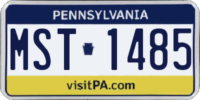 PA license plate MST1485
