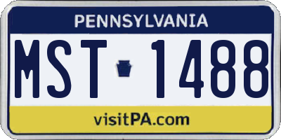 PA license plate MST1488