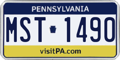 PA license plate MST1490
