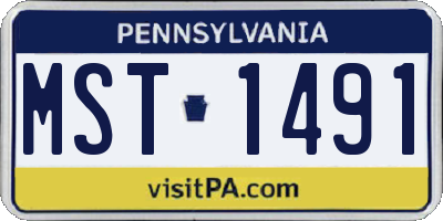 PA license plate MST1491
