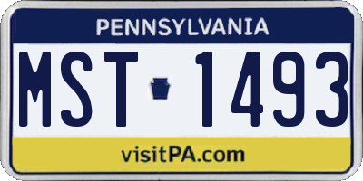 PA license plate MST1493