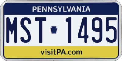PA license plate MST1495