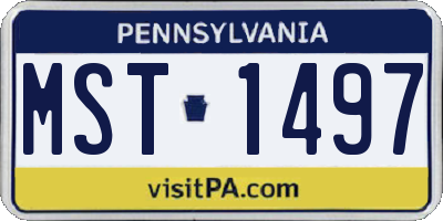 PA license plate MST1497