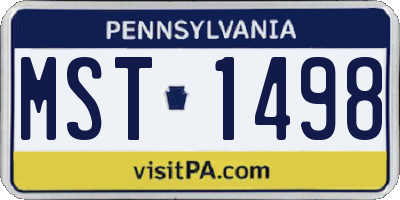 PA license plate MST1498