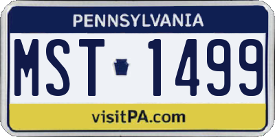 PA license plate MST1499