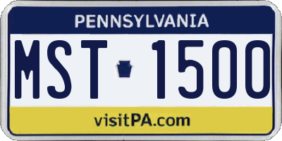 PA license plate MST1500