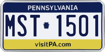 PA license plate MST1501