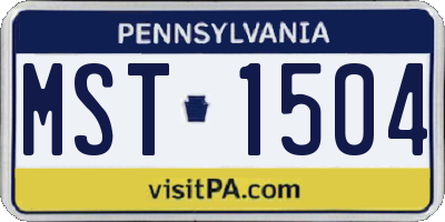 PA license plate MST1504