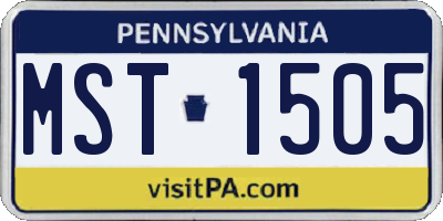 PA license plate MST1505