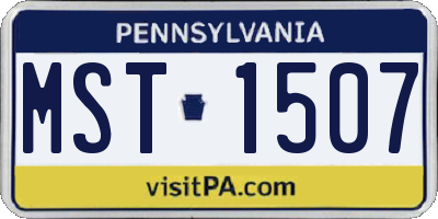 PA license plate MST1507