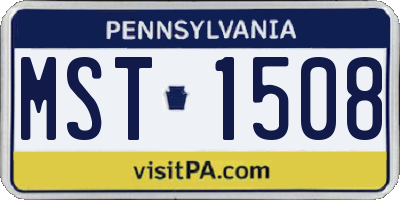 PA license plate MST1508