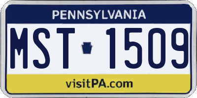 PA license plate MST1509