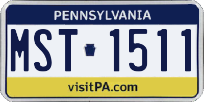 PA license plate MST1511