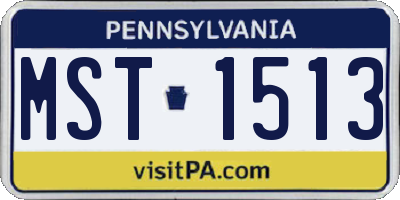 PA license plate MST1513