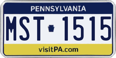 PA license plate MST1515