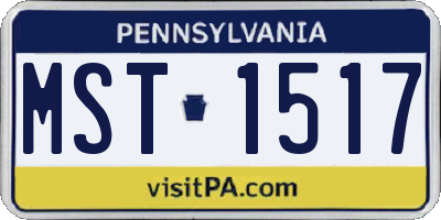 PA license plate MST1517