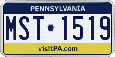PA license plate MST1519