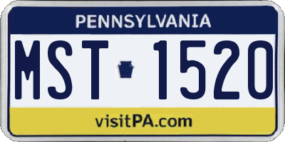 PA license plate MST1520