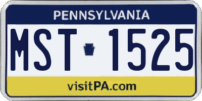 PA license plate MST1525