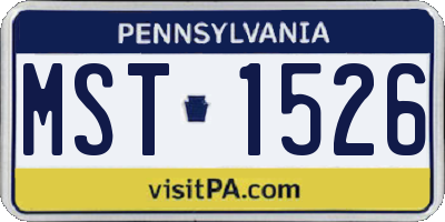 PA license plate MST1526