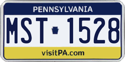 PA license plate MST1528