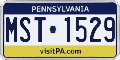 PA license plate MST1529