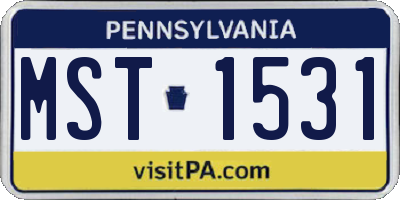 PA license plate MST1531