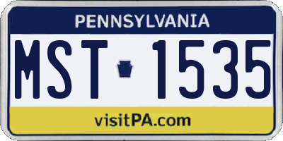 PA license plate MST1535