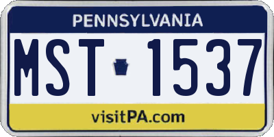 PA license plate MST1537
